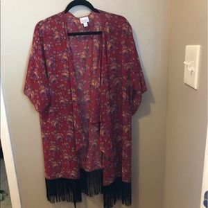 Lularoe fringe kimono